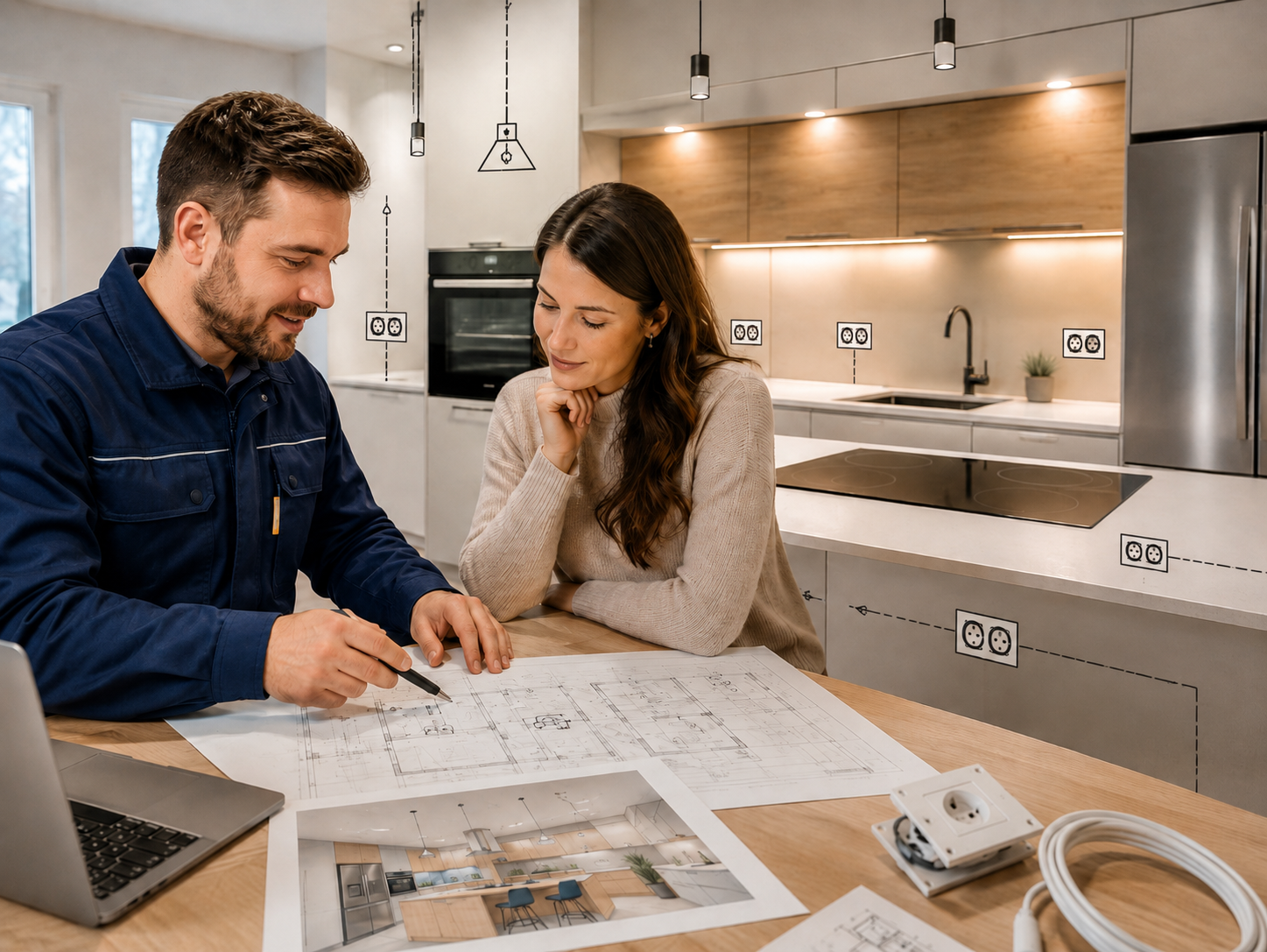 Beratung / Angebot Elektroinstallation Küche nach individuellem Küchenplan — AFG Elektrotechnik GmbH